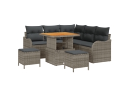 Conjunto 8 Sofá De Jardim Vidaxl Cinzento Vime Pe (80 X 80 X 71 Cm)