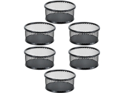 Organizador de Clips de Papel Kichouse em Malha Ferro Preta, Conjunto de 6 Peças para Mesa e Residência, Design