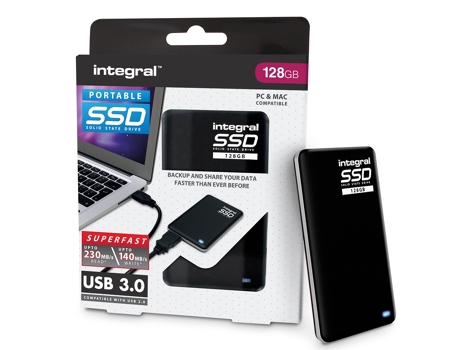 Disco SSD Externo INTEGRAL USB 3.0 (128 GB - USB 3.0 - 230 MB/s)