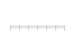 Vidaxl Cerca De Jardim Com Arco Superior Em Aço 1070x60 Cm Preta