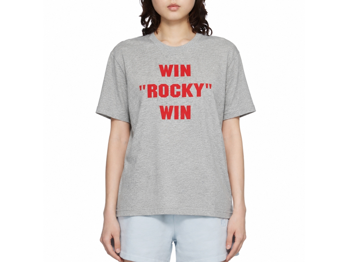 Rockinstone Rocky Movie Win Heather Gray Adult T-shirt Size:s