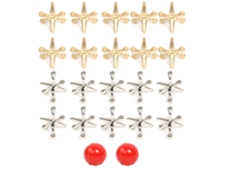 WalshLXq 2 Conjuntos de Jogo de Bolas e Jacks Retrô em Metal com 2 Bolas Elásticas, Prêmios Clássicos para Festas, Ideal para Crianças e Adultos