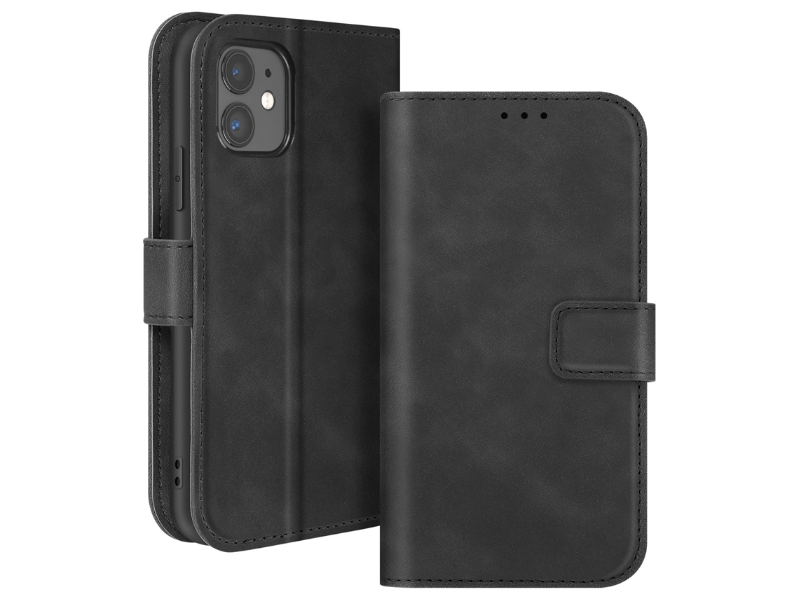 Capa Aba Vídeo para iPhone 11 AVIZAR Pele Preto