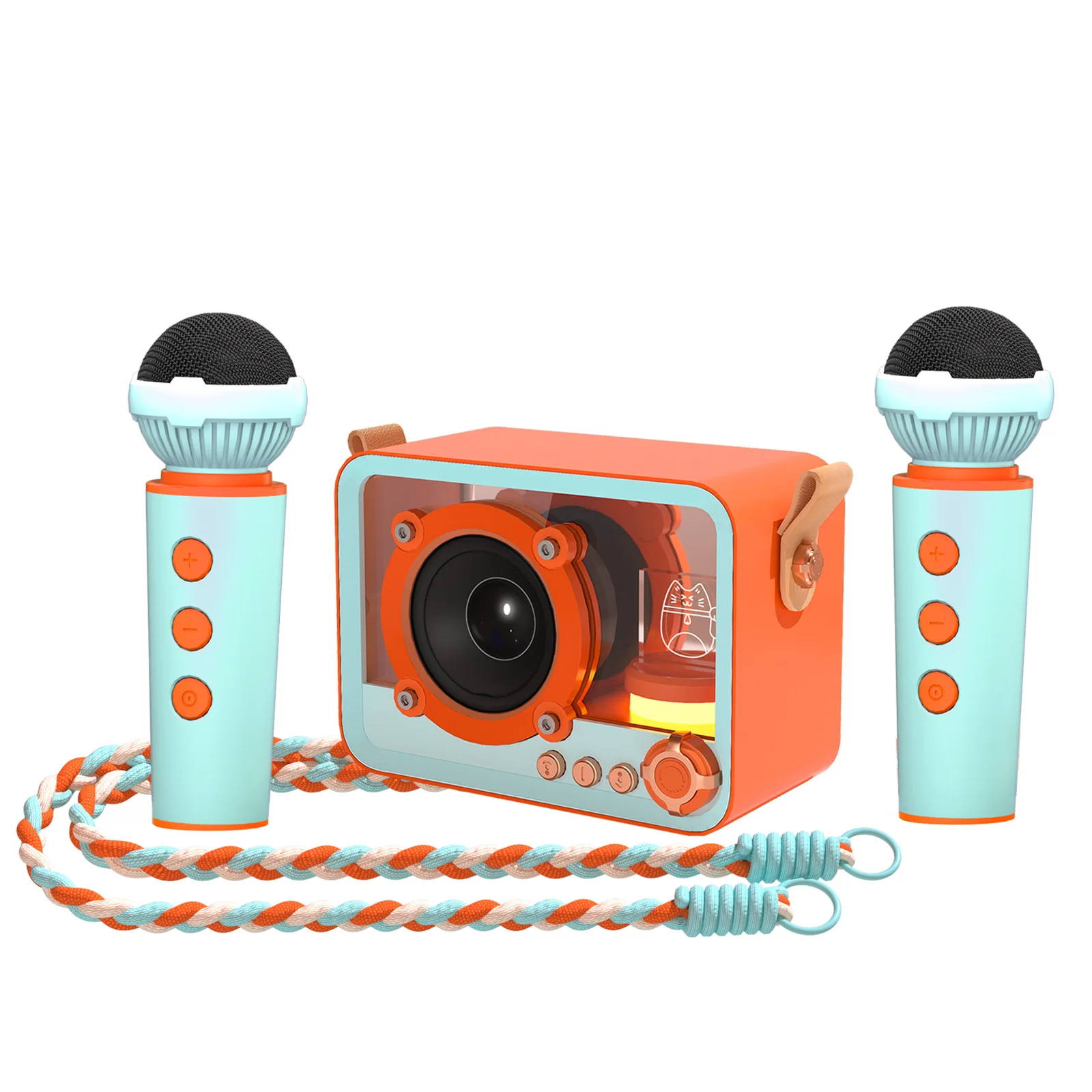 (laranja) Caixa De Som Bluetooth Com Microfone