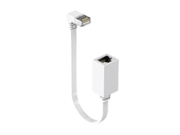 Cabo De Extensão Ethernet Cat7 Com Conector Rj45 Macho Para Fêmea Em Ângulo De 90 Graus Aquaforge