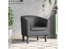 Vidaxl Poltrona Couro Artificial Cinzento