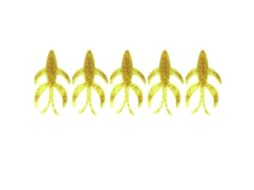 Cebo Suave de Pesca Camarão Artificial, 5 peças, Verde e Amarelo