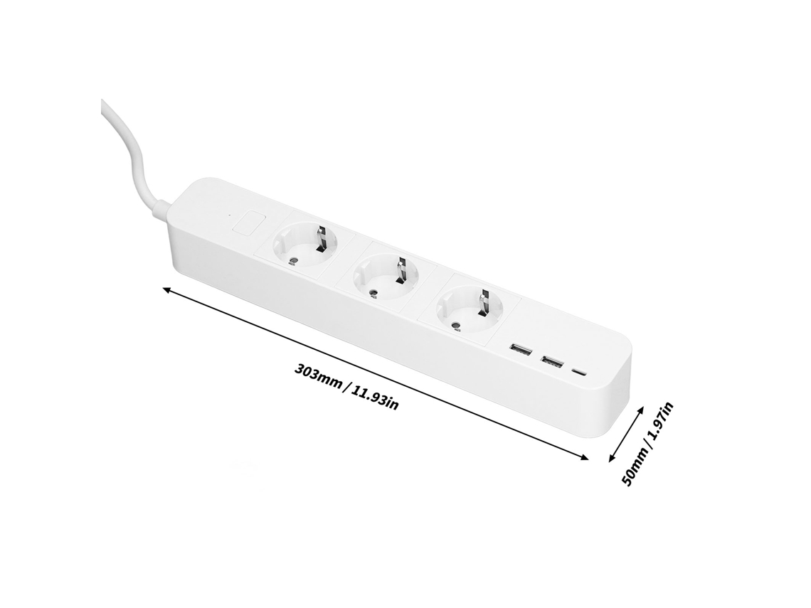 Laxiscreed Power Strip Inteligente Com 3 Tomadas E 2 Usb Para Conforto E Eficiência