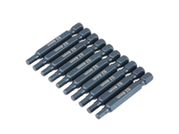 Set De 10 Brocas De Parafuso De Cabeça Hexagonal H6.3*50mm Com Cabo De 1/4" Em Aço Liga S2