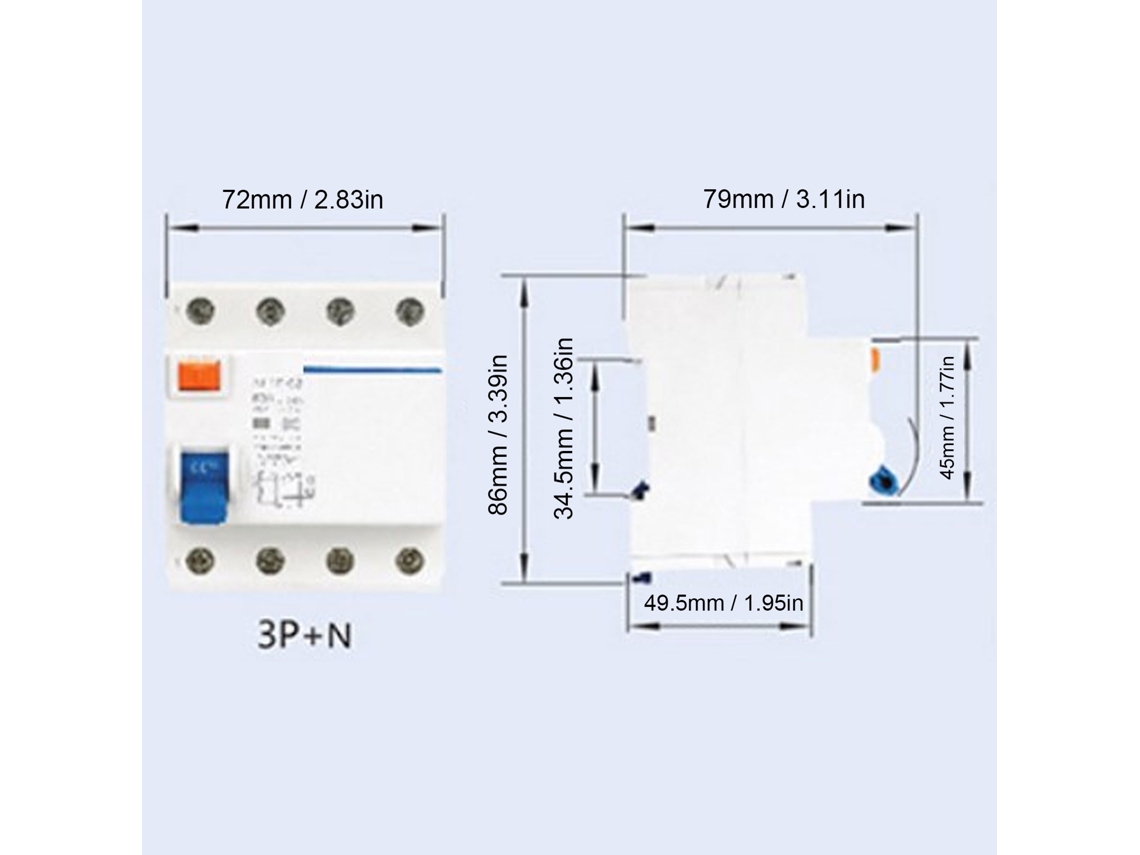 Laxiscreed Disjuntor Residual Monofásico 32a 3p+n Para 400v Com Proteção De Corrente