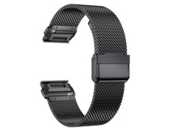 Bracelete para Garmin Aço Inoxidável Milanês Fivela Separada Preta XIAOMOYU (22mm)