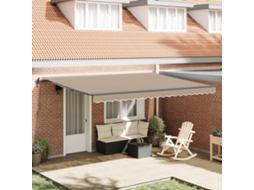 Vidaxl Toldo Retrátil Bege 450 × 350 Cm Tecido E Alumínio