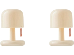 2 Mini Luzes Noturnas Portáteis Recarregáveis Usb Para Mesa Com Efeito