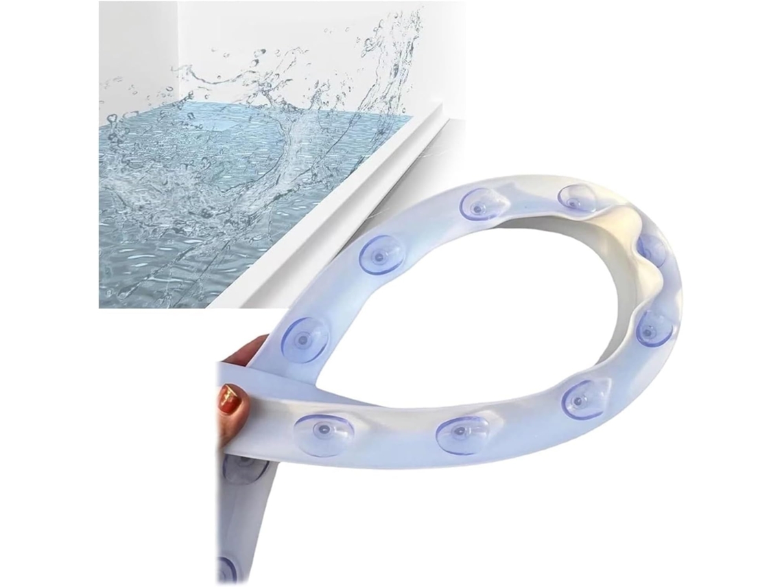 Barreira De Água Silicone Branca Com Ventosas, Vários Tamanhos, Para Banheiro E Cozinha