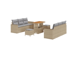 Conjunto 9 Conjunto De Sofá Modular Vidaxl Preto Vime Pe (90 X 55 X 71 Cm)