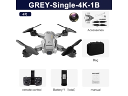 Drone Q6 com Câmera Única 4K Quadricóptero Dobrável 1 Baterias Duração Da Bateria: 15 Min Cinza