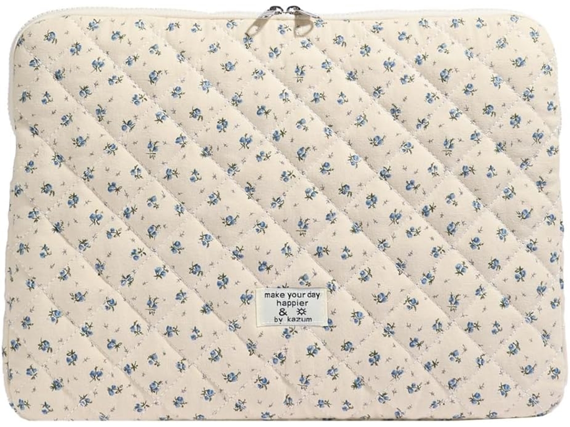 Capa Acolchoada Floral Para Laptop De 15" - Capa Com Estética Fofa jun