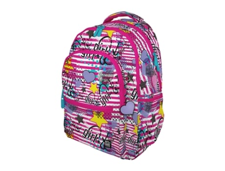 Grafoplás - Mochila Escolar 3 Fechos com Divisória para Portátil. Adaptável a Carrinho. Girl