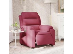 Vidaxl Poltrona Elétrica Reclinável Veludo Vermelho Tinto
