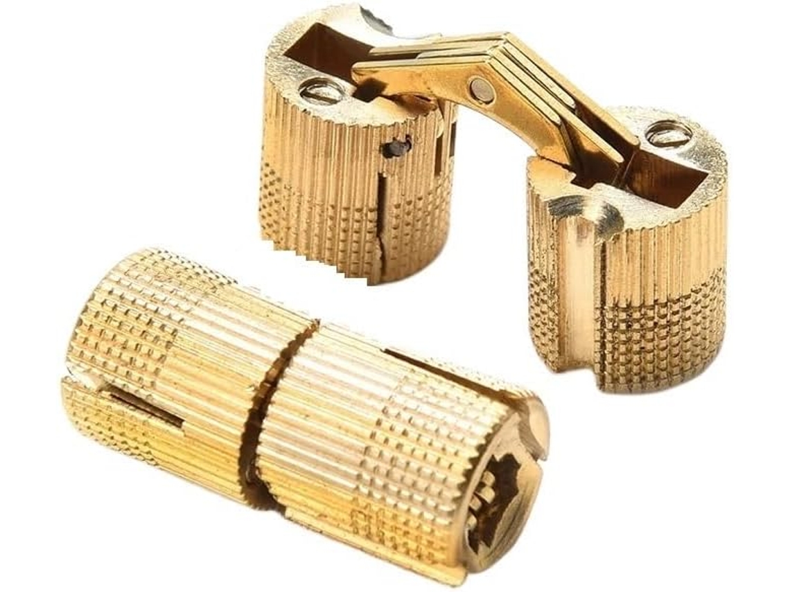 Conjunto De 4 Dobradiças Cilíndricas Latão E Cobre Para Móveis, Com 8a 18mm De Diâmetro, Para Portas E Armários 10mm