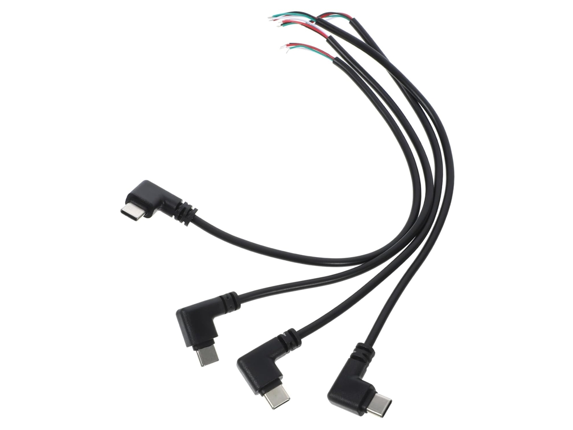 Cabo Usb Tipo C De 4 Pinos Em Ângulo Reto, Pacote Com Unidades.