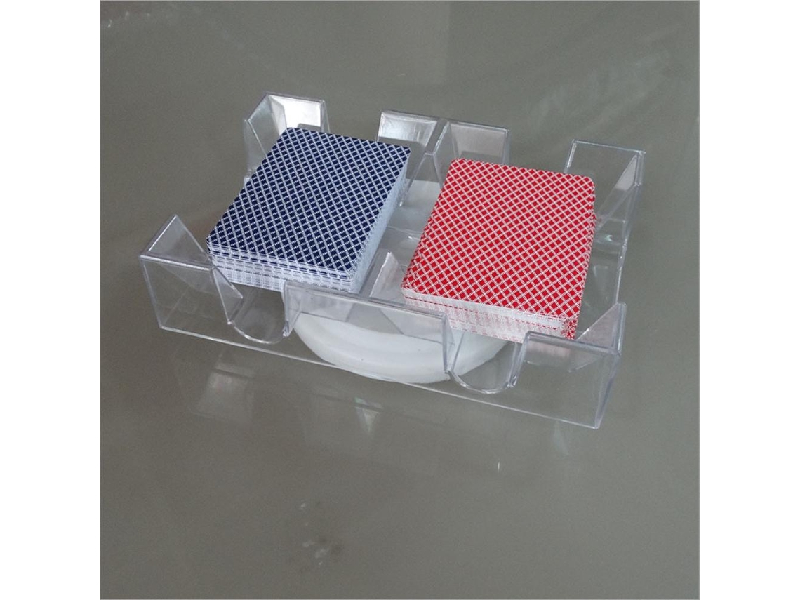 Porta Cartas Giratório Com Bandeja Caixa De Poker Com 2 Pares De Baralhos