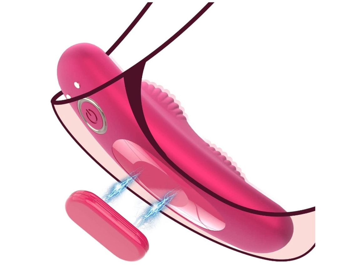 Vibrador de controle remoto para calcinha com clipe magnético, vibradores de bolhas de brinquedos sexuais, vermelho