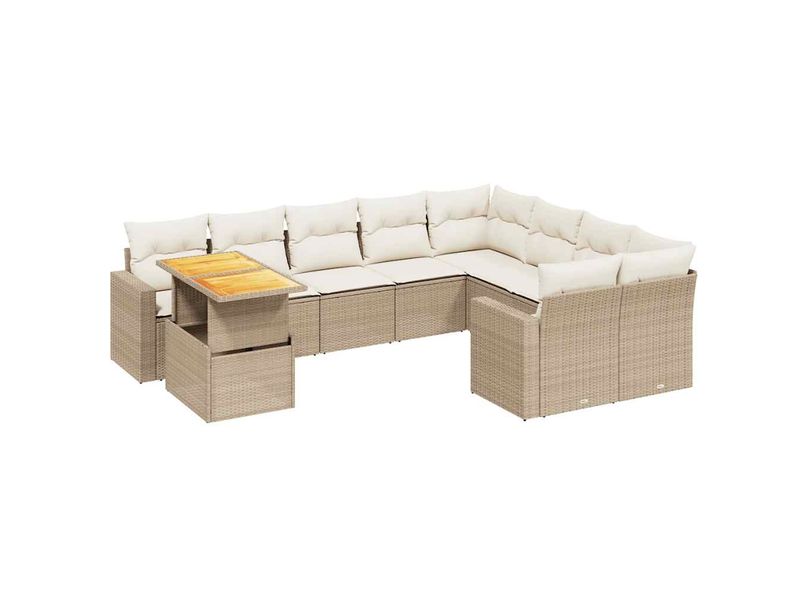 Garden Sofa Set, Garden Sofa Sets Vidaxl Bege Rattan / Vime (n/a)