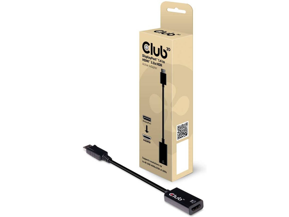 Adaptador de Interface CLUB3D DisplayPort 1.4 to HDMI 2.0b HDR Active
