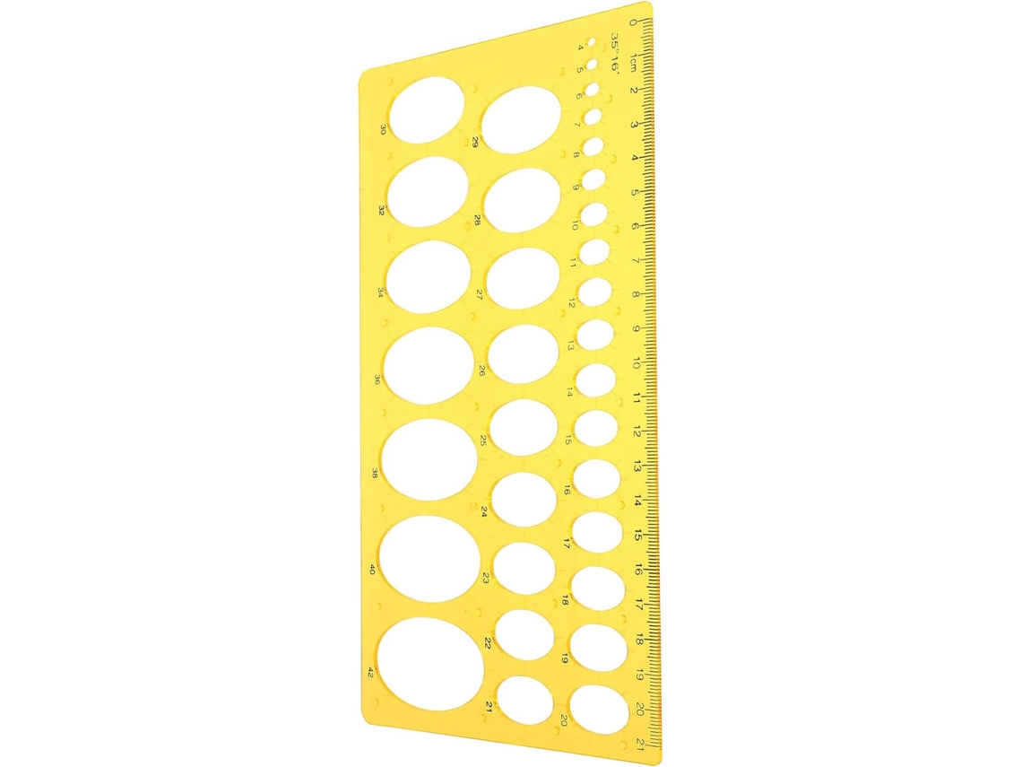 Régua De Medição Fracionária, Gabarito De Medição Elíptico Plástico, Gabarito Geométrico Laranja Para Desenho