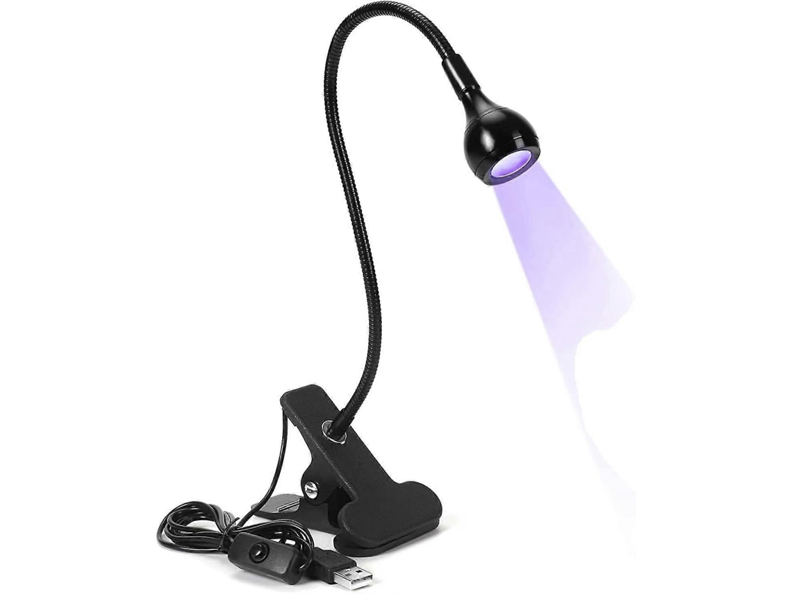 Secador De Unhas Com Lâmpada Uv Preta, Mini Lâmpada Led Tipo Pescoço De Ganso Com Clipe Para Curar Resina. Ly Ebike