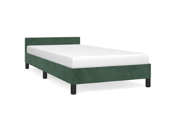 Estrutura De Cama Com Cabeceira Vidaxl Verde Veludo (90x200cm)