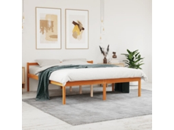 Vidaxl Cama Para Idosos 160x200 Cm Madeira Pinho Maciça Castanho Cera