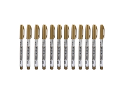 Pack de 12 Canetas de Marca Permanente LAXISCREED, para Cartões, Scrapbook e Diy, Cor Dourada