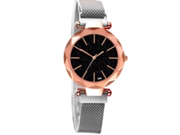Reloj De Cuarzo Para Mujer Con Dial Estrellado Y Correa De Acero Elegante Casual Plateado