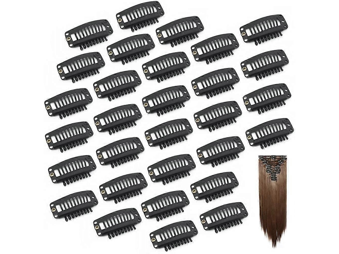 Grampos Para Perucas, 9 Dentes, Pacote Com 30