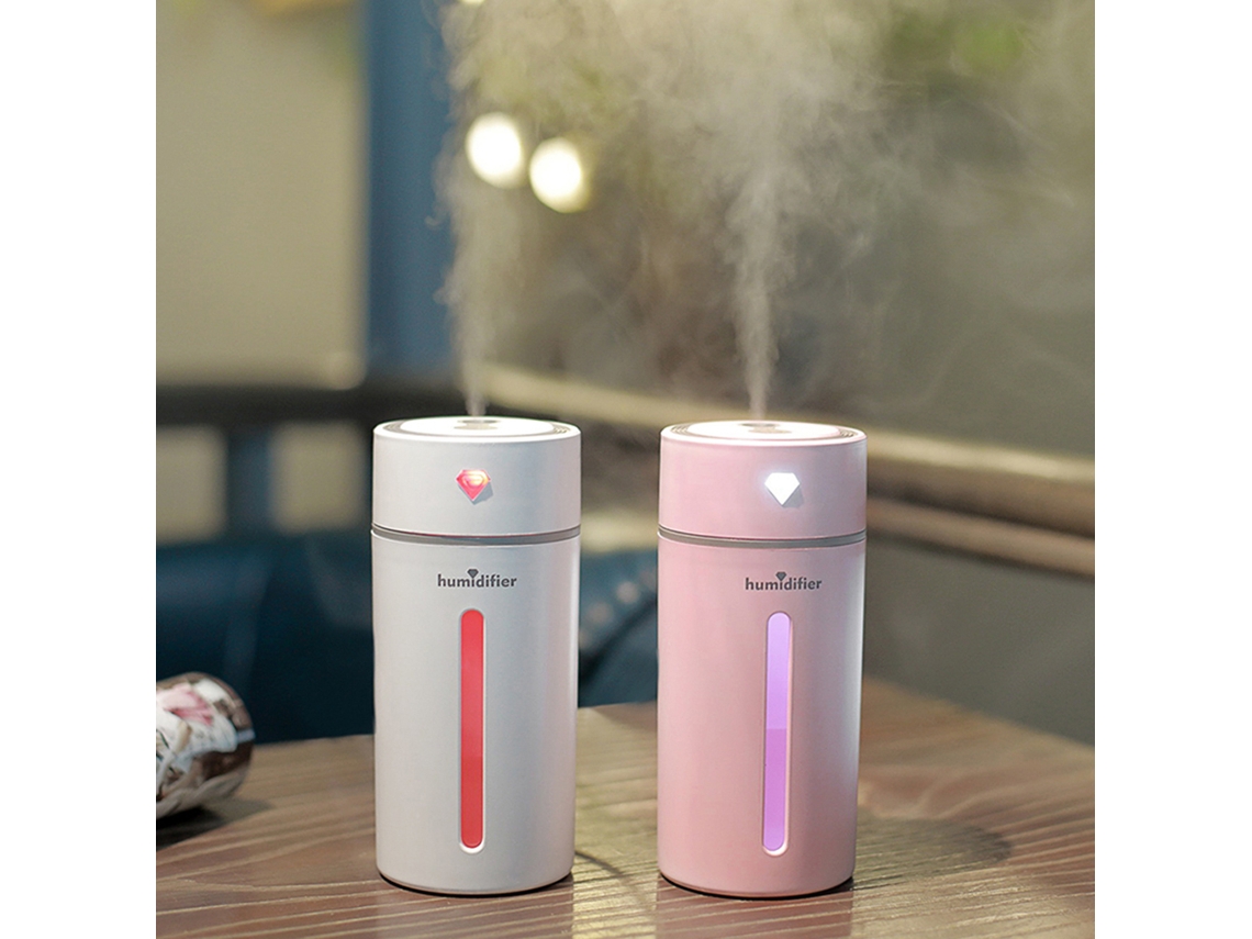 Umidificador ultrassônico mini 250ml purificador de ar difusor aroma luz LED USB portátil S/MARCA