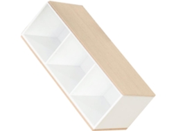 Caixa Organizadora de Mesa Multifuncional Alipis em Material Sintético Branco com 3 Compartimentos para Smartp
