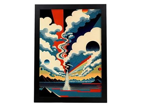 Cartaz NACNIC No Estilo De Arte Japonês Ukiyo Paisagens Abstratas E Surreais Nas Ilustrações Design De Interiores E Decoração A3 Black Frames