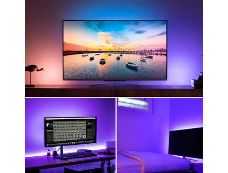 Fita Led Rgb COLORLED com 3 Metros para Decoração Fundo Tv Comando Remoto