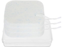 Esponja de limpeza facial em PVA branca, reutilizável e esfoliante.