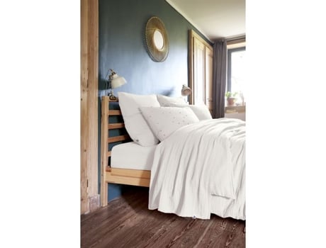 Conjunto de Lençol LEFFET PAPILLON Plano Justo Fronhas Gaïa Algodão Multicor - 4pcs (1Lençoldecima240x3001Lençoldebaixo240x3002Fronhas240x300)