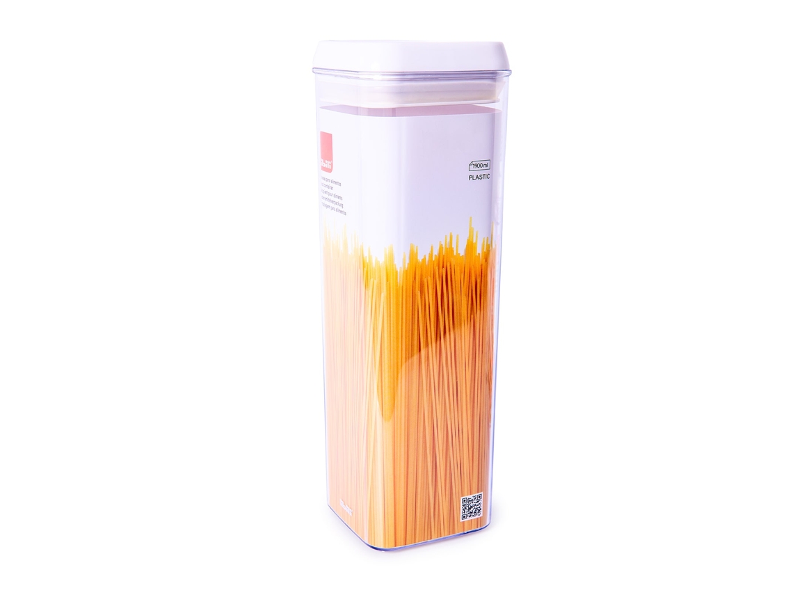 Jarro Hermético IBILI com Fechadura de Segurança (1.9L - Branco - 30 x 9 x 9 cm - Plástico PC)