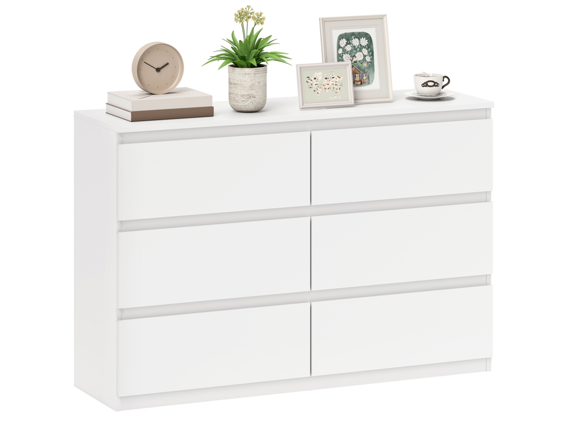 Cômoda Com 3 Gavetas, Móvel Moderno Para Arrumação No Quarto, Branca.
