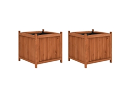 Vidaxl Vasos/floreiras 2 Pcs 50x50x50 Cm Madeira De Abeto