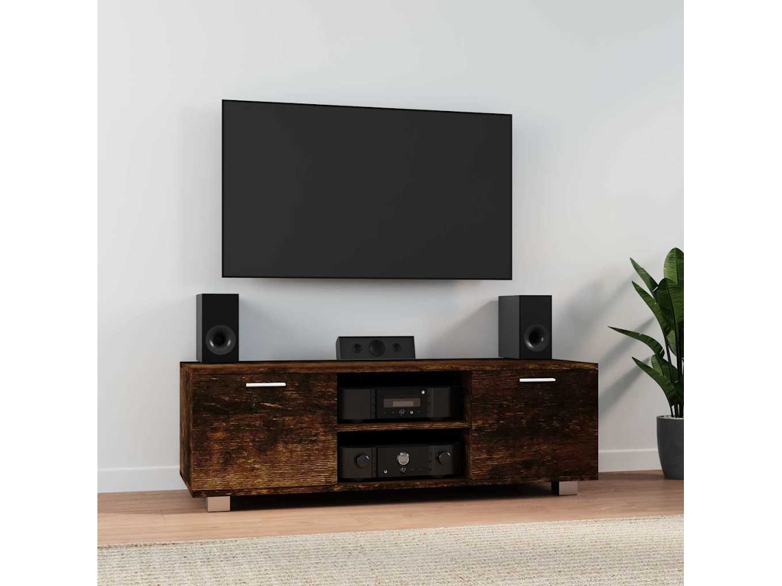 Vidaxl Móvel P/ Tv 120x40,5x35 Cm Derivados De Madeira Carvalho Fumado