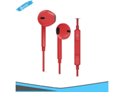 3.5mm Jack All Red Dual System Compatível Fones De Ouvido Com Fio Com Controle Remoto De Volume, Microfone Para Chamadas De Voz Beisk
