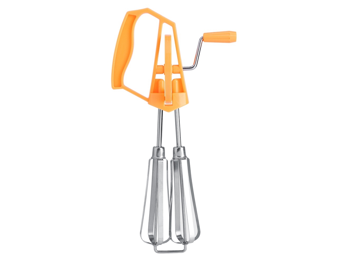Batedor De Ovos Giratório, Batedor Manual De Aço Inoxidável Para Cozinhar E Assar