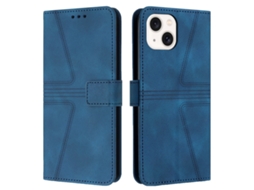 Capa De Couro Para Iphone 14 - Triangular - Cor Sólida