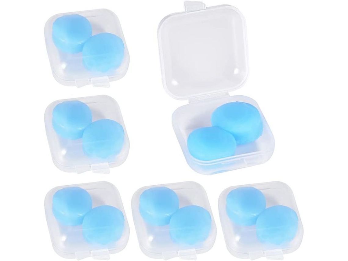 6 pares de protetores auriculares de silicone YURU, impermeáveis, cancelamento de ruído
